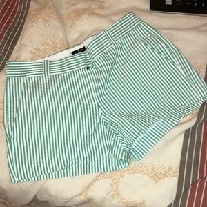 J. Crew Seersucker Green Pinstripe Shorts